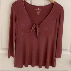 AE small tie front top NWOT